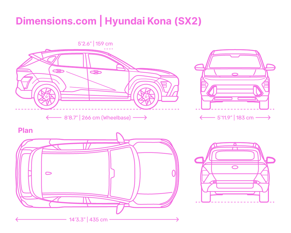 Hyundai Kona SX2 Dimensions Drawings Dimensions