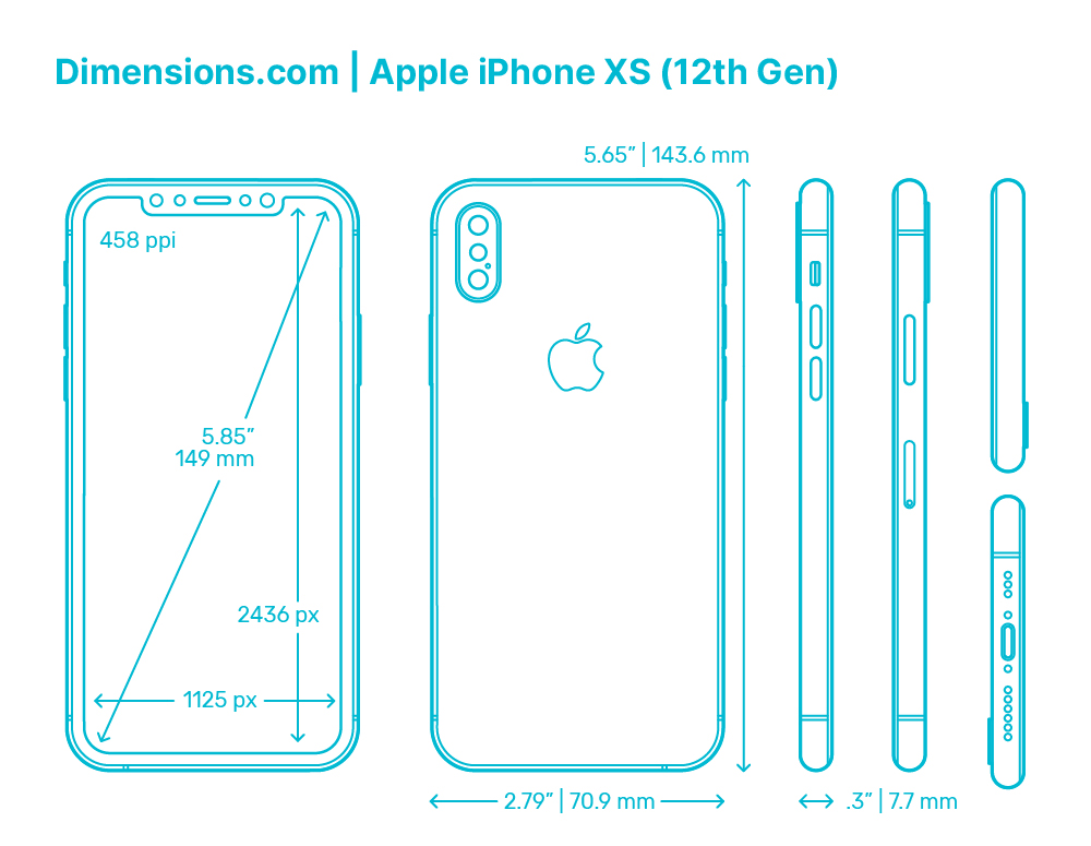 Apple IPhone 16 18th Gen Dimensions Drawings Dimensions