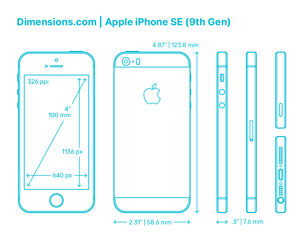 Apple IPhone SE 9th Gen Dimensions Drawings Dimensions Apple IPhone SE 9th Gen Dimensions Drawings Dimensions